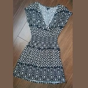 Blue and White Smocked Waist Dress